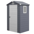 4.4' x 3.3' Garden Storage Shed with Aluminum Frame, Latched Door & Air Vents, Grey