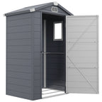 4.4' x 3.3' Garden Storage Shed with Aluminum Frame, Latched Door & Air Vents, Grey