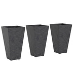 3-Piece 28" Tall Planters with Drainage Holes, Black