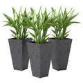 3-Piece 28" Tall Planters with Drainage Holes, Black