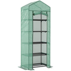 5 Tier Mini Greenhouse with Shelf Clips, 27.25" x 19.25" x 76", Green