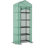 5 Tier Mini Greenhouse with Shelf Clips, 27.25" x 19.25" x 76", Green