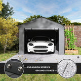Onward 12' x 20' Heavy Duty Metal Carport with Galvanized Roof & Removable Sidewalls