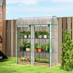 3 Tier Mini Greenhouse with 2 Roll-up Doors, 56.3" x 18.1" x 64.6"