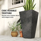 3-Piece 28" Tall Planters with Drainage Holes, Black