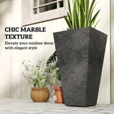 3-Piece 28" Tall Planters with Drainage Holes, Black