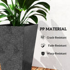 3-Piece 28" Tall Planters with Drainage Holes, Black