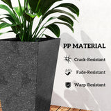 3-Piece 28" Tall Planters with Drainage Holes, Black