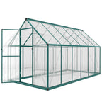 11' x 6' Polycarbonate Walk-in Greenhouse, Dark Green