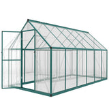 11' x 6' Polycarbonate Walk-in Greenhouse, Dark Green