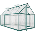 11' x 6' Polycarbonate Walk-in Greenhouse, Dark Green