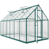 11' x 6' Polycarbonate Walk-in Greenhouse, Dark Green