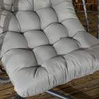 Rattan Hanging Egg Chair with Metal Stand, Foldable Basket & Cushion, Light Grey