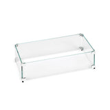 Rectangular Glass Fire Table Wind Guard