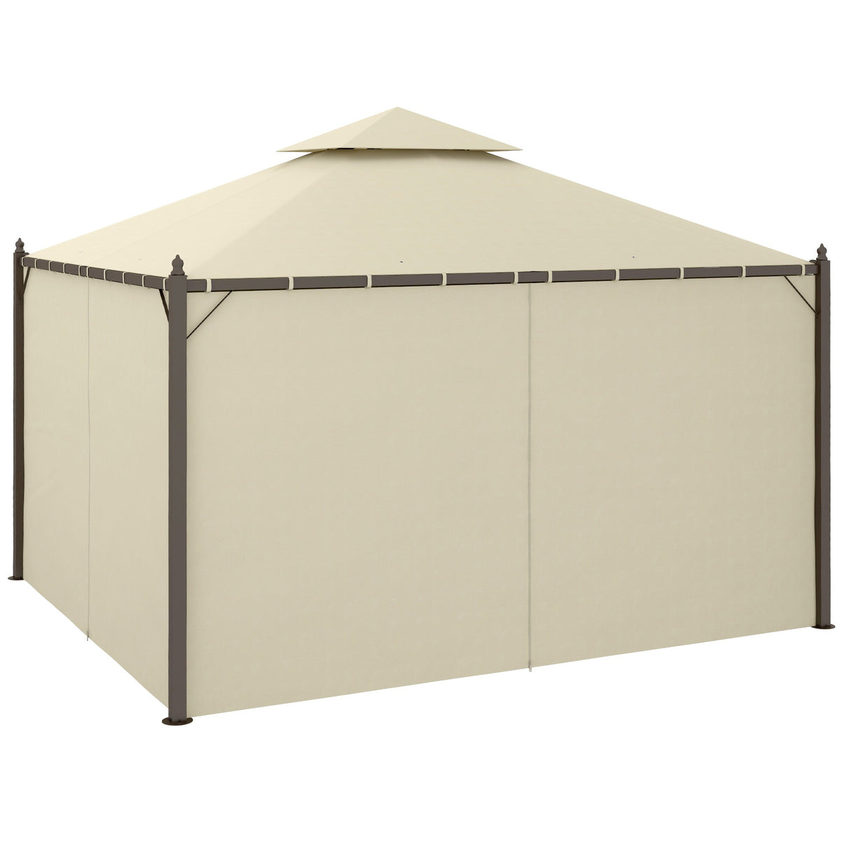 10' x 12' Steel Patio Gazebo with Privacy Curtains