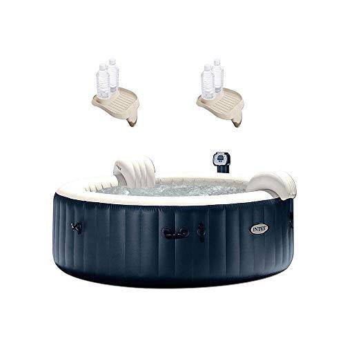 Inflatable 6 Person Bubble Jet Hot Tub with Drink Tray (2 Pack)