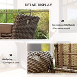 2-in-1 Patio Wicker Storage Bench, 29 Gallon with Cushion, Tan