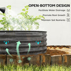 180 x 90 x 30 cm Galvanised Raised Garden Bed with Safety Edging, Dark Grey