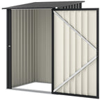 Lean-to Steel Garden Shed 3.3ft x 3.4ft with Lockable Door for Patio or Garden Storage, Dark Grey