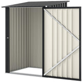 Lean-to Steel Garden Shed 3.3ft x 3.4ft with Lockable Door for Patio or Garden Storage, Dark Grey