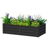 4' x 2' x 1' Galvanized Raised Garden Bed for Vegetables, Black