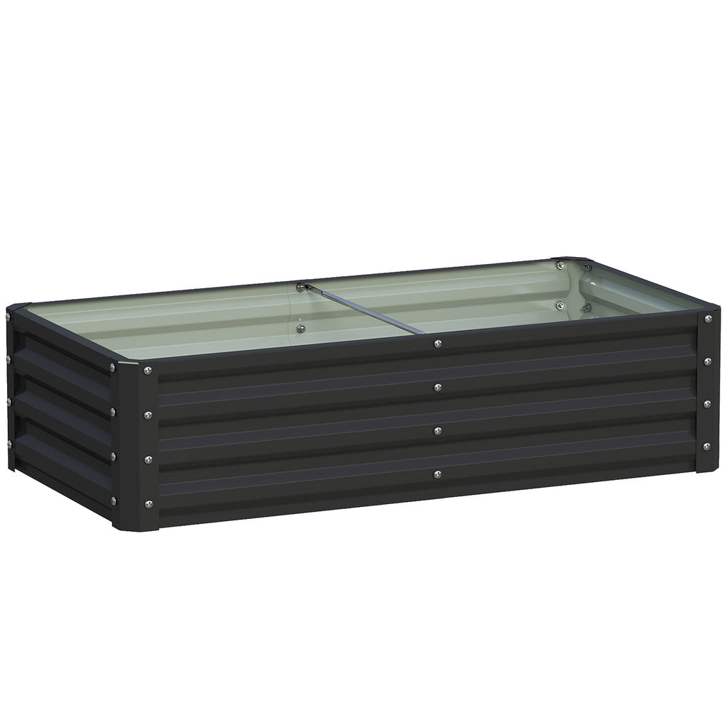4' x 2' x 1' Galvanized Raised Garden Bed for Vegetables, Black