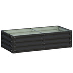 4' x 2' x 1' Galvanized Raised Garden Bed for Vegetables, Black