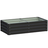4' x 2' x 1' Galvanized Raised Garden Bed for Vegetables, Black