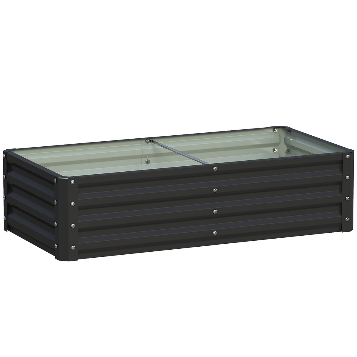 4' x 2' x 1' Galvanized Raised Garden Bed for Vegetables, Black