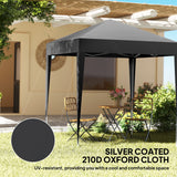 6.6' x 6.6' Pop-Up Canopy Tent with Sidewalls and Carry Bag, Black