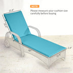 2-Piece Outdoor Lounge Chair Cushions, 76" x 23", Light Blue