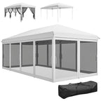 10' x 20' Pop-Up Canopy Tent with Removable Mesh Sidewalls and Carry Bag, White