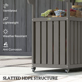 Outdoor Bar Cart with Storage Cabinet, Dark Gray
