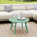 36" Round Patio Coffee Table with Metal Frame, Green