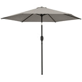 2.6 m Garden Parasol with Tilt, Crank, Vent & Aluminium Pole, Light Grey