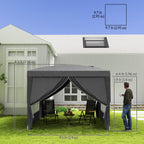 10' x 10' Pop-Up Party Tent Canopy with Carrying Bag, Grey