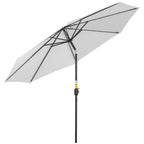 10' x 8' Round Market Umbrella with Crank and Tilt, White