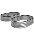 2pcs 5 x 3 x 1 ft Galvanized Raised Garden Beds, Silver