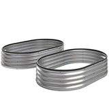 2pcs 5 x 3 x 1 ft Galvanized Raised Garden Beds, Silver