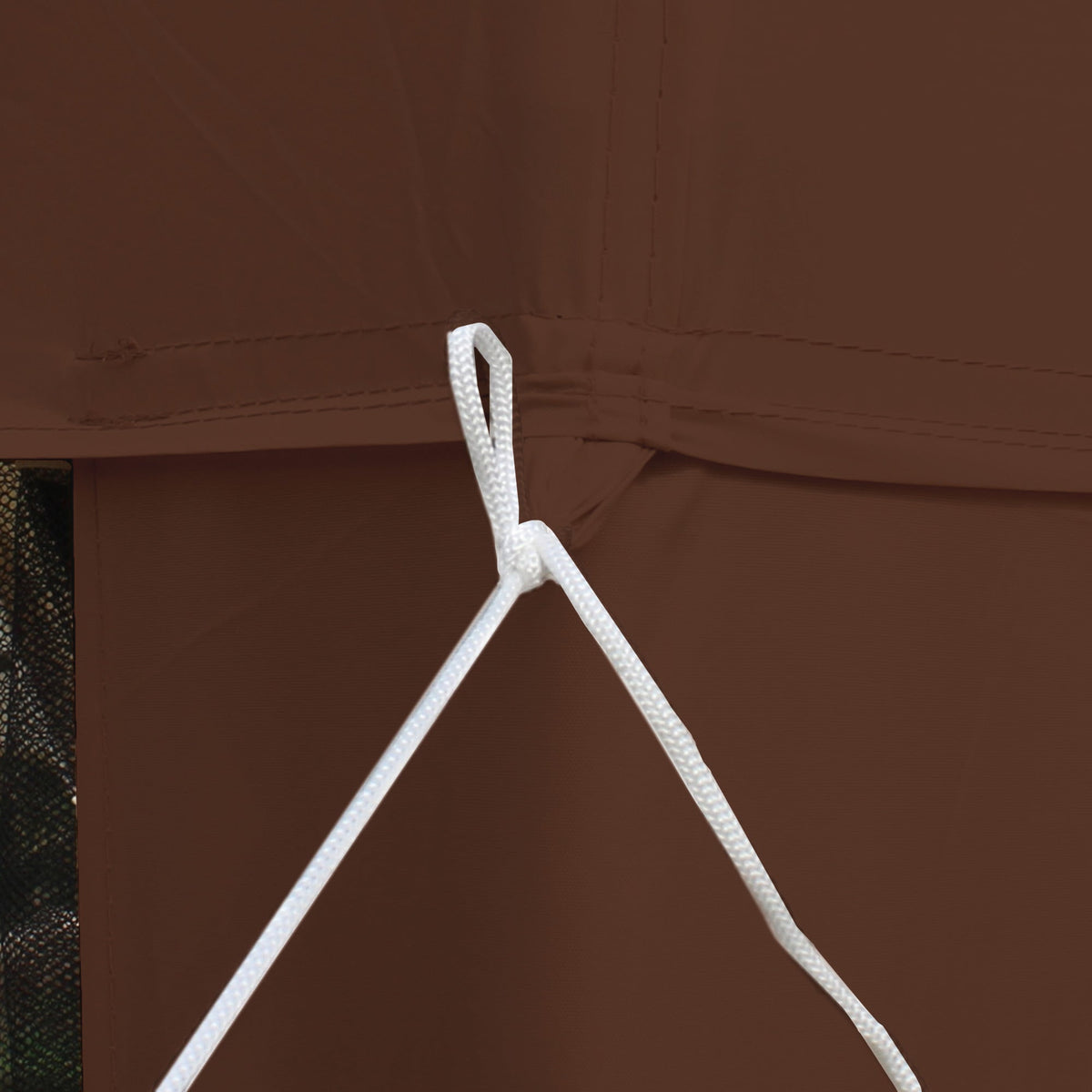 10' x 10' Canopy Tent with Mesh Netting and Double Tier Roof, Brown