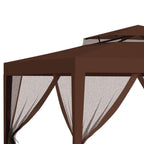 10' x 10' Canopy Tent with Mesh Netting and Double Tier Roof, Brown