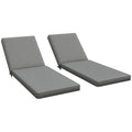 2-Piece Chaise Lounge Cushions, 72" x 21" x 3", Gray