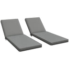 2-Piece Chaise Lounge Cushions, 72" x 21" x 3", Gray