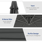 10' Deluxe Patio Umbrella with Crank and Cross Base, Grey