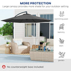 10' Deluxe Patio Umbrella with Crank and Cross Base, Grey