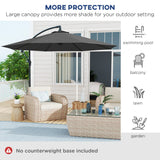 10' Deluxe Patio Umbrella with Crank and Cross Base, Grey