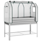 Galvanized Raised Garden Bed with Greenhouse Cover, Silver