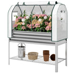 Galvanized Raised Garden Bed with Greenhouse Cover, Silver