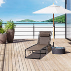 Folding Lounge Chair with Adjustable Backrest and Pillow, Brown