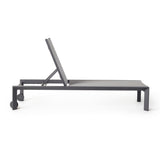 Santa Monica Chaise Lounge in Charcoal Aluminum